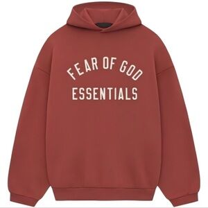 Fear of God Essentials FW24 Crimson Fleece Hoodie Red XS NWT